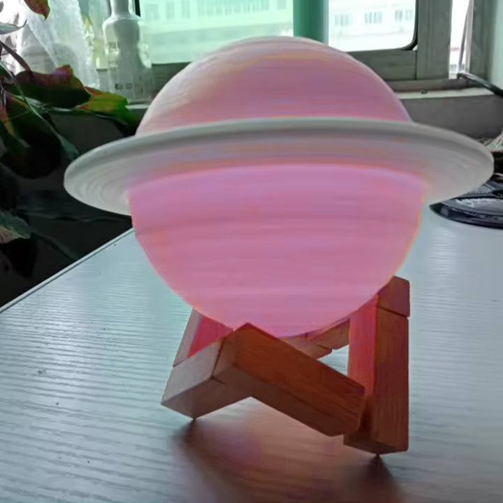 3d Saturn Lamp Home Decoration Bedside Night Light With Base (1 Pc  Multicolor) - Trendex