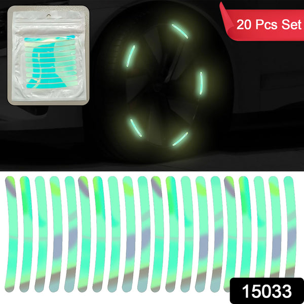 Car Wheel Hub Reflective Car Stickers Night Warning Stickers (20 Pcs Set Multicolored) - Trendex