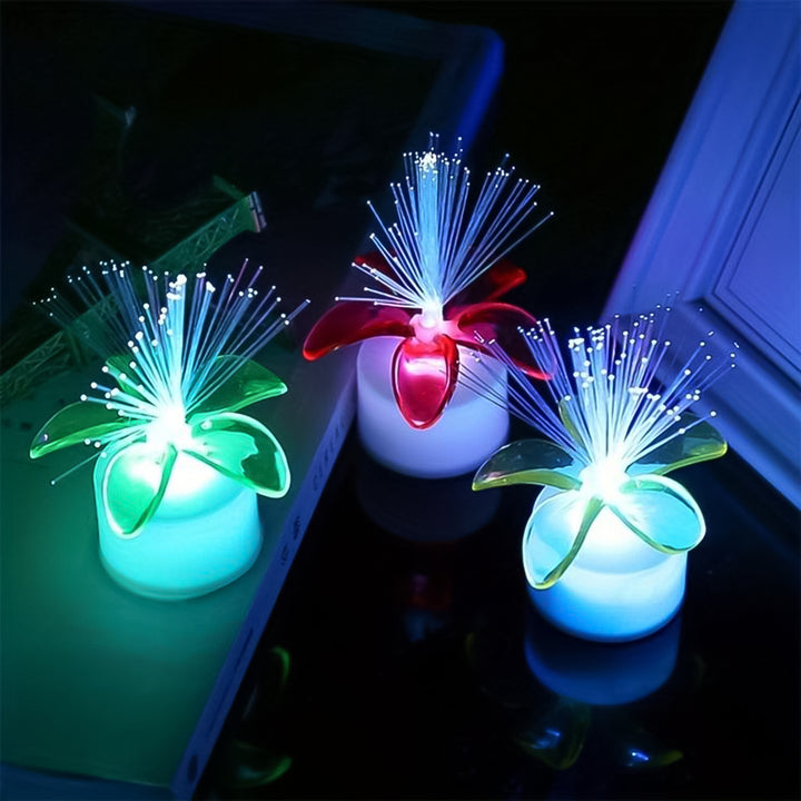 6237 Fiber Optic Light Mini Color Change Led Table Centerpieces  Light Up Candle - Pack Of 12 - Trendex