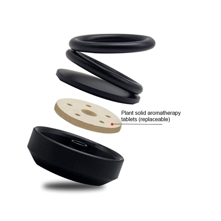 6319 Solar Power Car Aroma Diffuser 360double Ring Rotating Design Car Fragrance Diffuser Car Perfume Air Freshener For Dashboard Home Office - Trendex