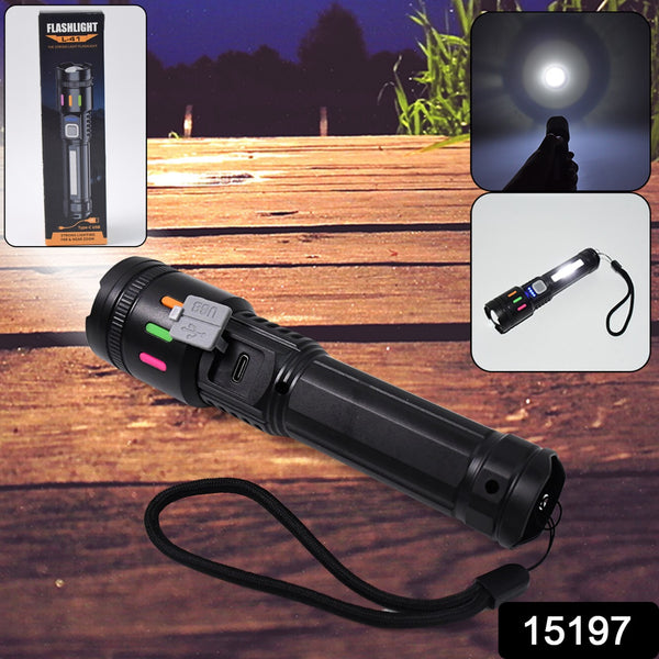 Led Torch High Lumens Fast Charging Flashlight  Torch With Far  Near Zoom (1 Pc) - Trendex