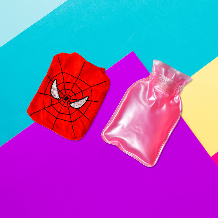 6508 Spiderman Small Hot Water Bag With Cover For Pain Relief Neck Shoulder Pain And Hand Feet Warmer Menstrual Cramps. - Trendex
