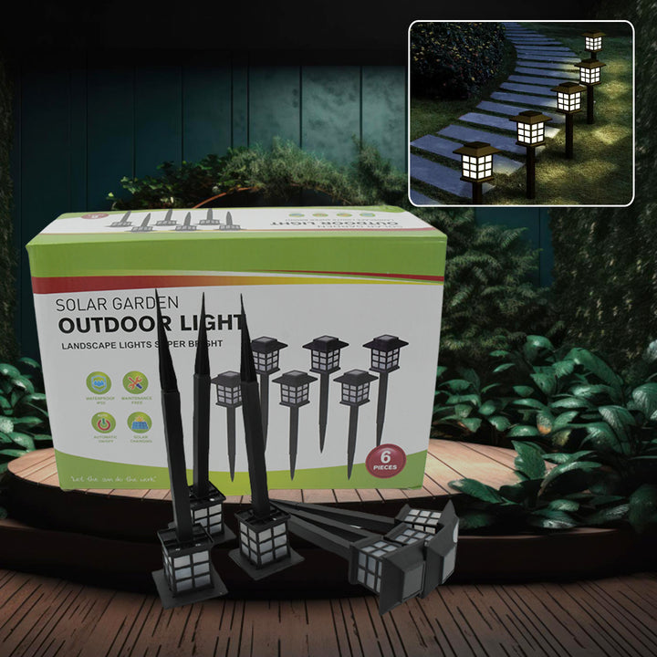 1493 Big Solar Outdoor Lights 6 Pack Waterproof Solar Pathway Lights 10 Hrs Long-lasting Led Landscape Lighting Solar Garden Lights Solar Lights For Walkway Path Driveway Patio Yard  Lawn (6 Pc Set) - Trendex