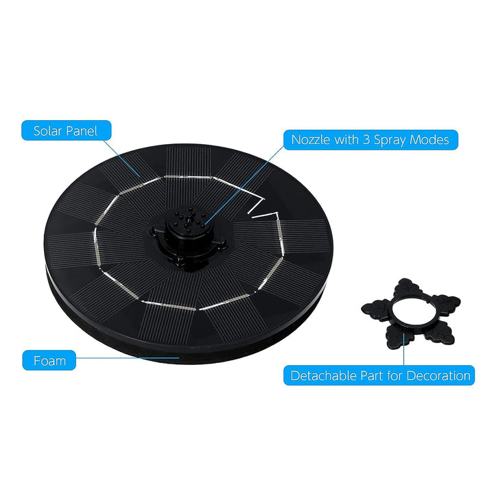 Fast Fountain By Pocket Hose - Solar-powered - Instantly Adds A Water Feature Virtually Anywhere - 5 Spray Modes - No Installation Or Batteries Required - Great For Bird Baths Pools Pond  More (1 Pc) - Trendex
