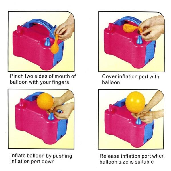 1599 Portable Dual Nozzle Electric Balloon Blower Pump Inflator - Trendex