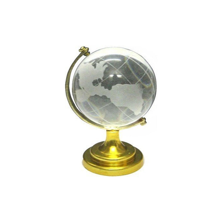 Crystal Globe  World Map 50 Mm With Golden Stand (1 Pc) - Trendex