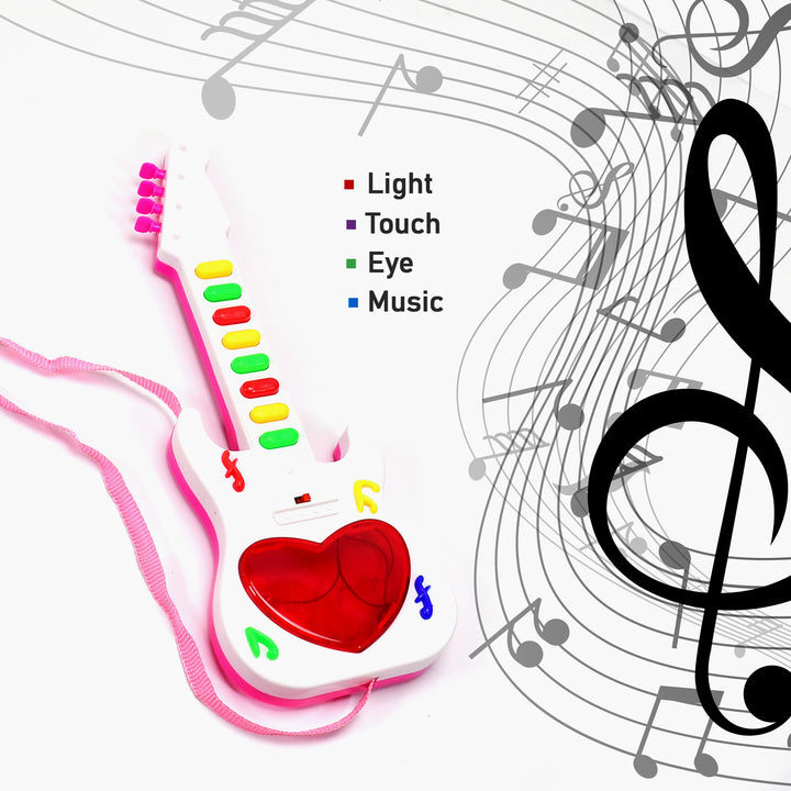4464 Battery Operated Musical Instruments Mini Guitar Toys And Light For 3+years Old Kids. - Trendex