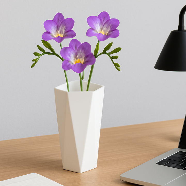 Modern Geometric Hexagon Plastic Flower Vase (1 Pc) - Trendex