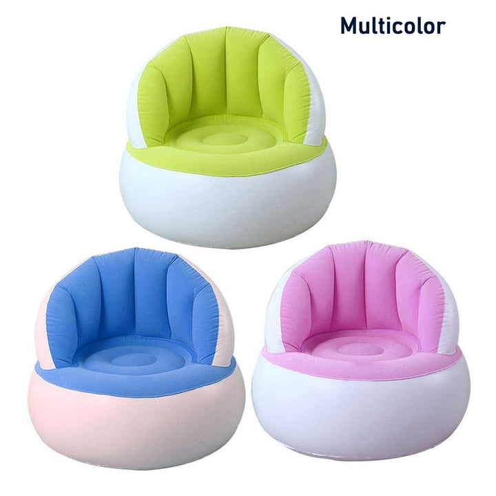 Kids Inflatable Sofa Chair With Backrest  Foot Air Pump With Hose (1 Set  85x74 Cm Approx) - Trendex