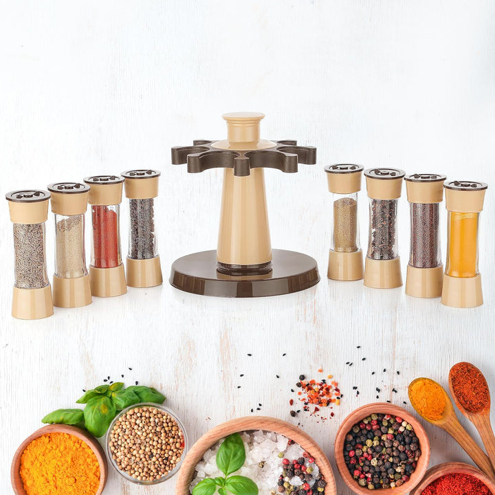 360 Revolving Spice Rack For Kitchen And Dining Table 8 Spice Jars - Trendex