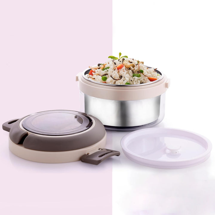 Ganesh Tiara 400ml Stainless Steel Insulated Lunch Box With Leakproof Lid  Folding Spoon - Trendex