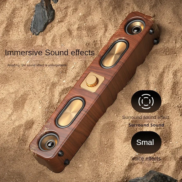 Retro Wooden Sound Bar Hi-Fi Speaker