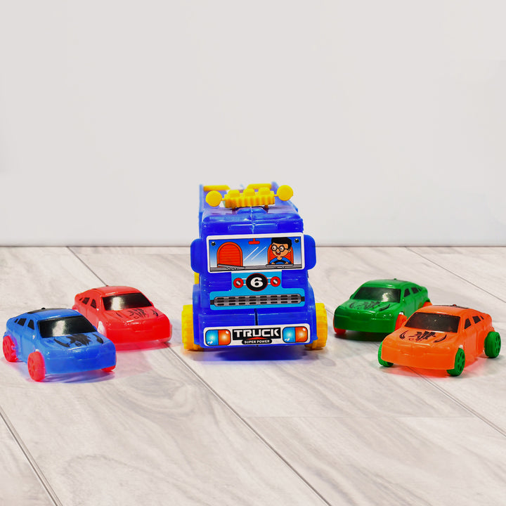 4442 Toy Set Truck With 4 Mini Cars Toy Vehicles For Children - Trendex