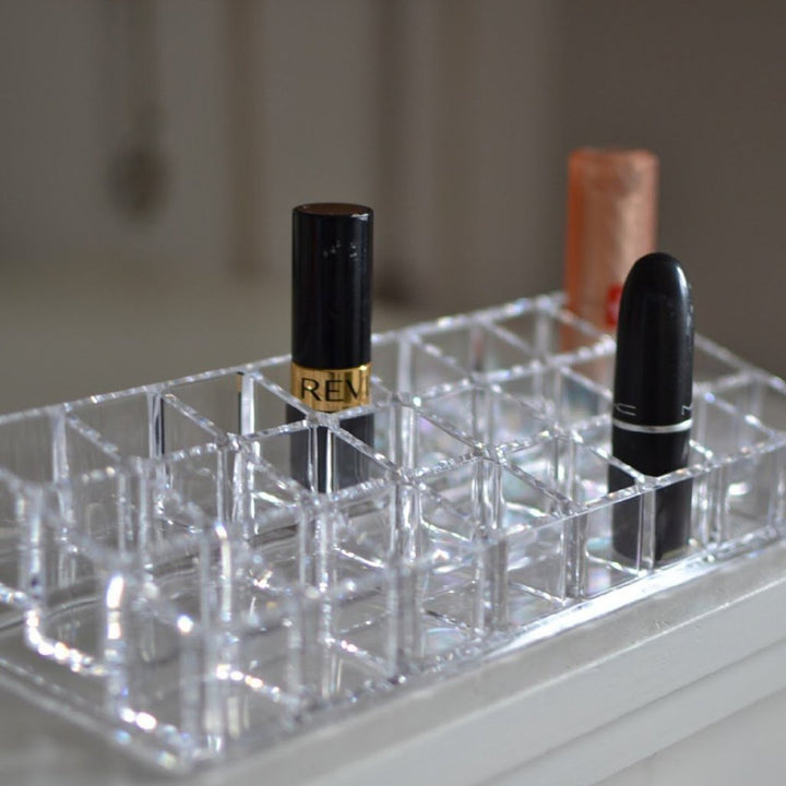 6093 Acrylic Multi Purpose Lipstick Cosmetics Stand Display Holder 24 Section - Trendex