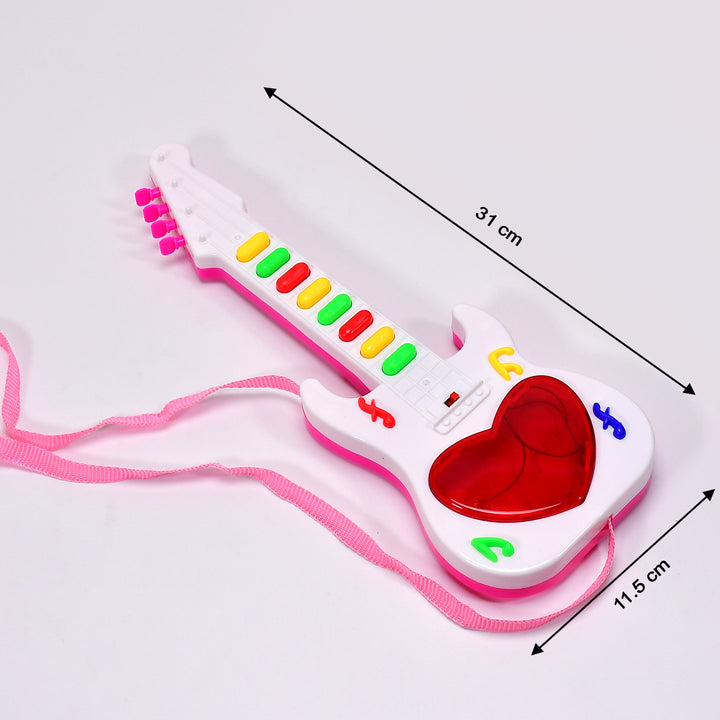 4464 Battery Operated Musical Instruments Mini Guitar Toys And Light For 3+years Old Kids. - Trendex