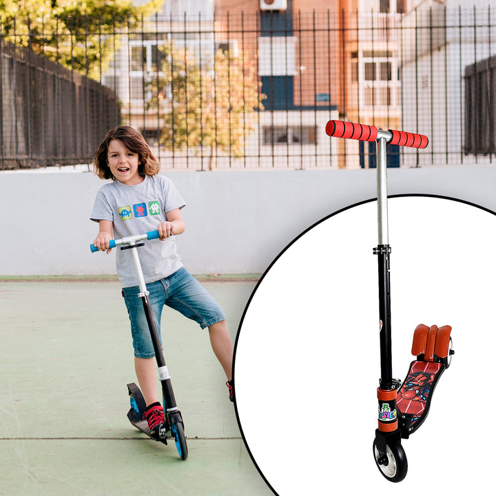 Basic Kids Ride On Leg Push Scooter For Boys And Girls (4 - 8 Years Old Kids) Foldable Scooter Cycle With Height Adjustment For Boys And Girls Multicolor (1 Pc  3 Wheel) - Trendex
