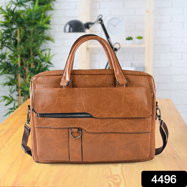 Premium Faux Leather Multipurpose Messenger Briefcase With Shoulder Strap (1 Pc) - Trendex