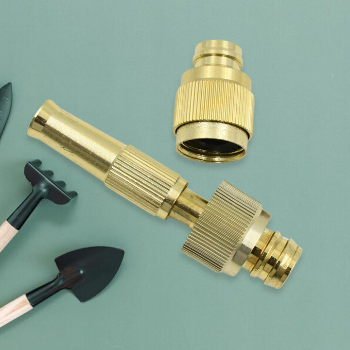 7588 Water Spray Nozzle For Water Pipe Booster Nozzle For Car Wash Nozzle With High Pressure Water Adjustable Brass Nozzle Water Spray Gun For Gardening Watering Tools - Trendex