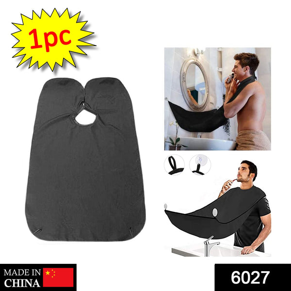 6027 Black Beard Apron Hair Clippings Catcher Grooming Bib - Trendex