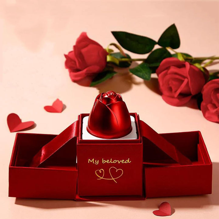 Christmas Gifts For Women Rose Ring Box Jewellery Box Eternal Rose Necklaces Box Wedding Valentines Day - Trendex