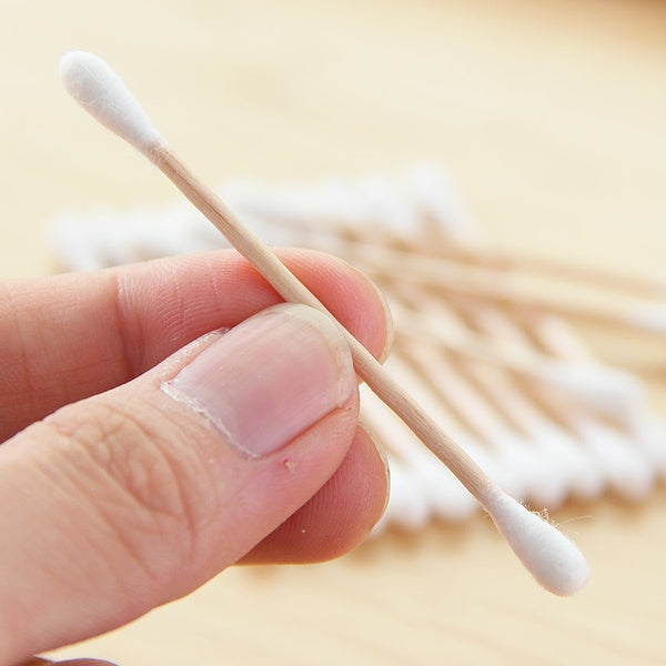 6016 Cotton Swabs Bamboo With Wooden Handles For Makeup Clean Care Ear Cleaning Wound Care Cosmetic Tool Double Head Biodegradable Eco Friendly (Pack Of 20) - Trendex