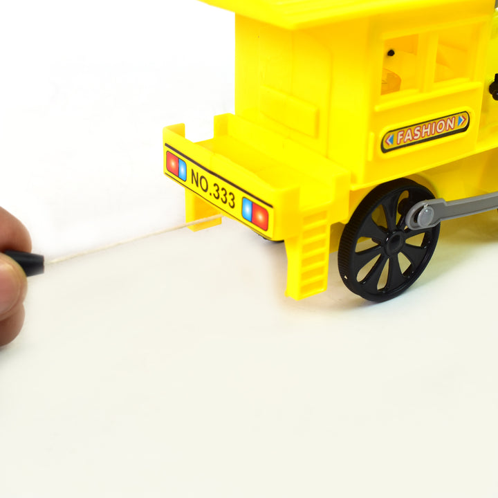 Pull And Go Train With Light Plastic String Pull Back Train (1 Pc  Mix Color) - Trendex