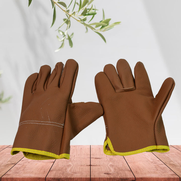 Gloves Gardening Gloves For Men Women Leather Gloves Heavy Duty Gloves (1 Pair) - Trendex