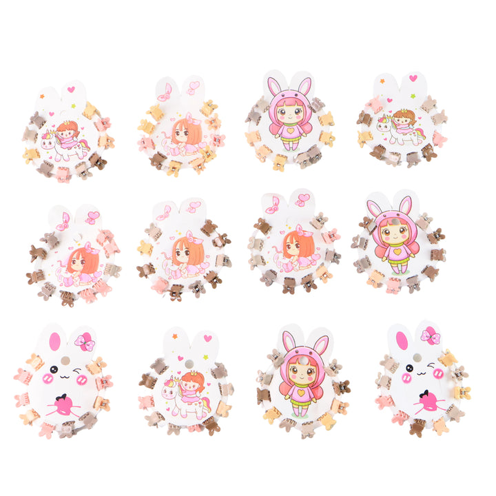 Mini Claw Hair Clips Set For Girls (12 Pkt  1 Set) - Trendex