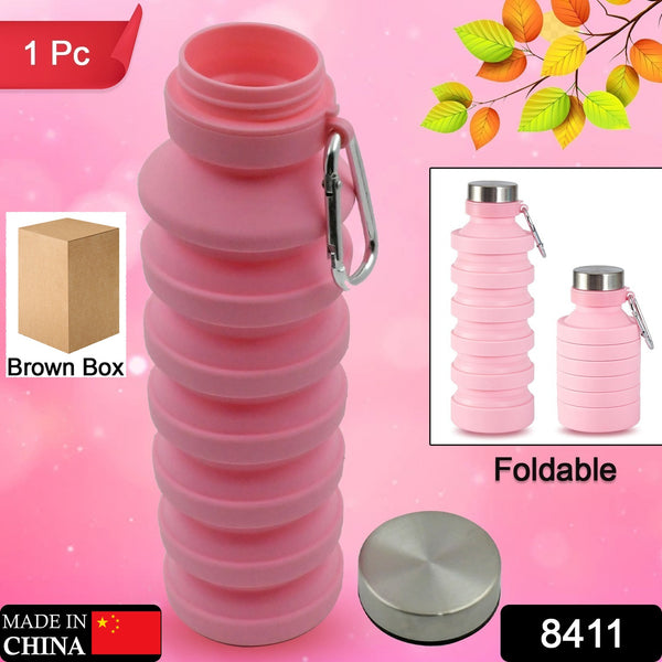 Foldable Water Bottle Silicone Leak Proof Portable Sports Travel Water Bottle For Outdoor Gym Hiking (1 Pc  24 Cm Foldable) - Trendex