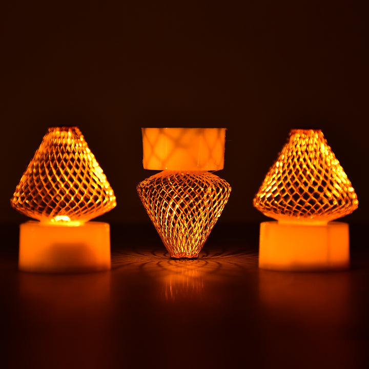 6551 12pcs Flameless And Smokeless Decorative Candles Acrylic Led Tea Light Candle For Gifting House Light For Balcony Room Birthday Christmas Festival Events Decor Candles (12 Pieces) - Trendex