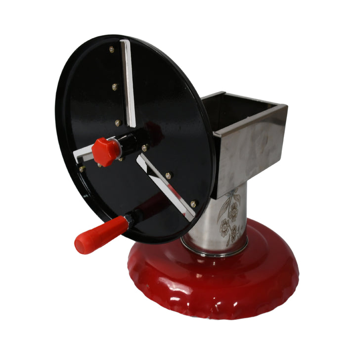 8259 Stainless Steel Chips Maker And Vegetable Slicer For Kitchen Potato Slicer Graters And Chippers. Chips Maker Is Suitable For Vegetable Cuttings. Chips Maker Consist Hard Coated Iron Wheel And Stand. - Trendex