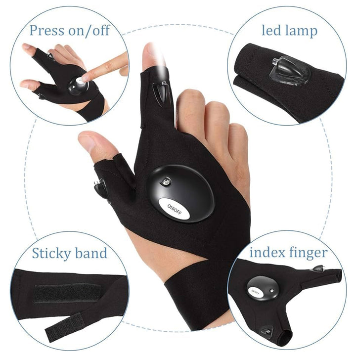 Led Flashlight Gloves Gifts For Men (Hand Gloves Light  1 Pair) - Trendex