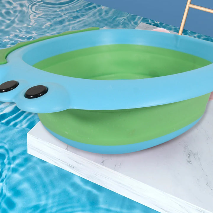 17513 Frog Shape Wash Basin Space Saving Multi Function Foldable Baby Wash Basin Easy Clean Lightweight Thicken For Washing Face For Home (3331cm  1 Pc) - Trendex