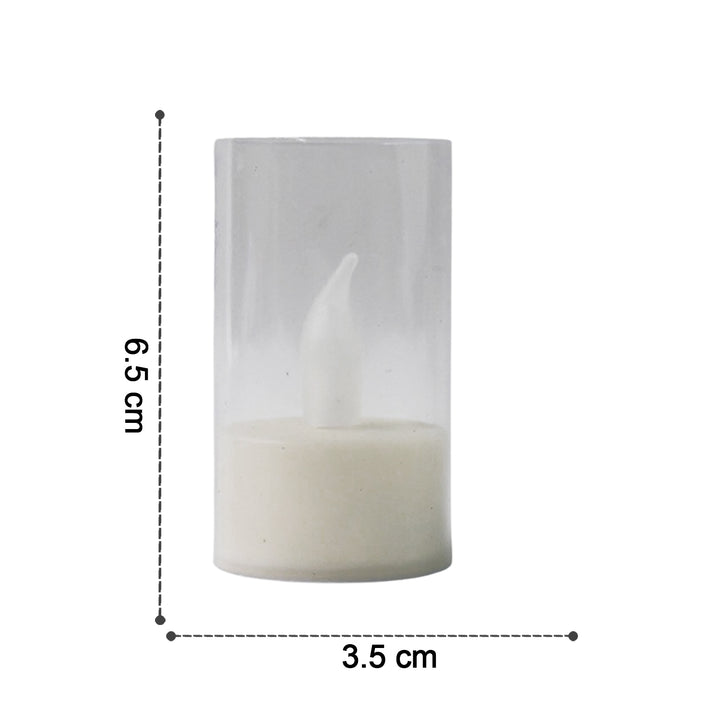 Flameless Candles With Transparent Plastic Covers Set Of 24 Pcs Led - Trendex