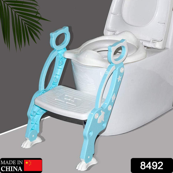 8492 2 In 1 Potty Training Toilet Seat With Step Stool Ladder For Boy And Girl Baby Toddler Kid Childrens Toilet Training Seat Chair With Soft Padded Seat And Sturdy Non-slip Wide Step Make Potty Easier For Your Kids (Multi-color) - Trendex