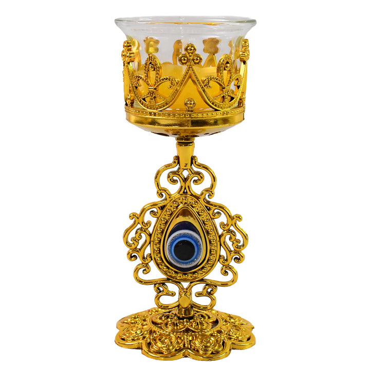 Flower Diwali Candle Holder With Plastic Stand (1 Set) - Trendex