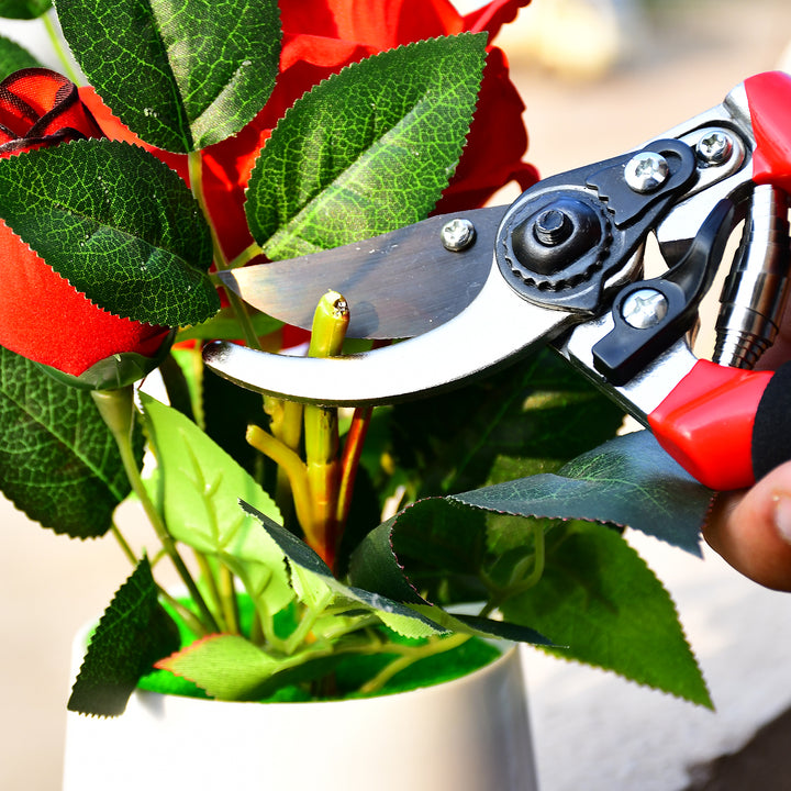 9082 21cm Red Garden Shears Sharp Cutter Pruners Scissor Pruner. - Trendex