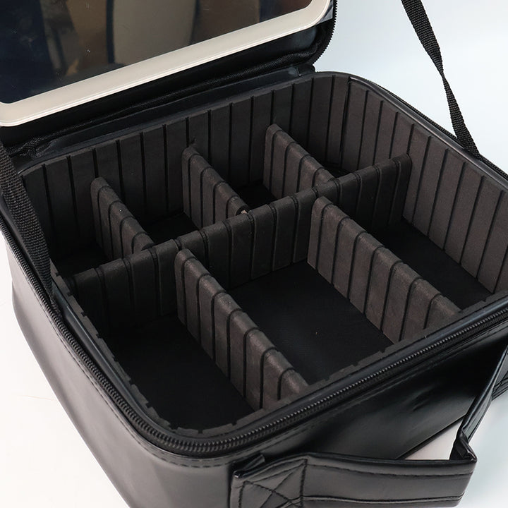 Black Premium Led Light Makeup Organizer Box (1 Pc) - Trendex