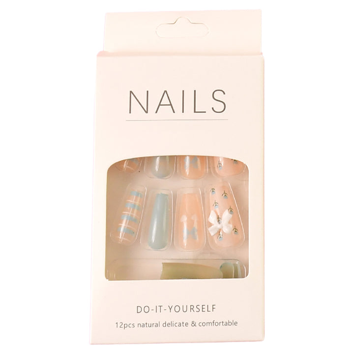 Reusable Press-on Artificial Nails With Adhesive Stickers (12 Pc) - Trendex