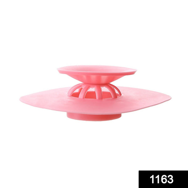 1163 Creative 2-in-1 Silicone Sewer Sink Sealer Cover Drainer (Multicolour) - Trendex