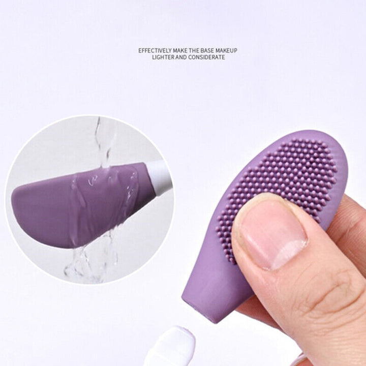 12532 Double-headed Silicone Mask Brush Face Cleansing And Applying Mud Mask Beauty Salon Special Brush Smear Tool Facial Scrub Silicone Wash Scrubber Face Tools (1 Pc) - Trendex