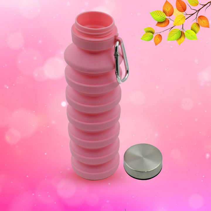 Foldable Water Bottle Silicone Leak Proof Portable Sports Travel Water Bottle For Outdoor Gym Hiking (1 Pc  24 Cm Foldable) - Trendex