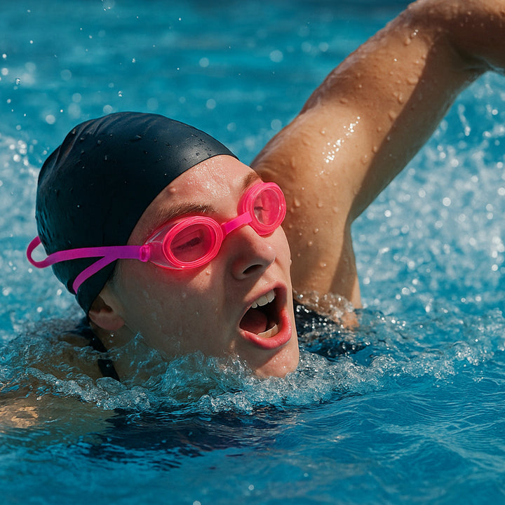 0399a Swimming Goggles With Adjustable Clear Vision Anti-fog Waterproof Swimming Goggles - Trendex