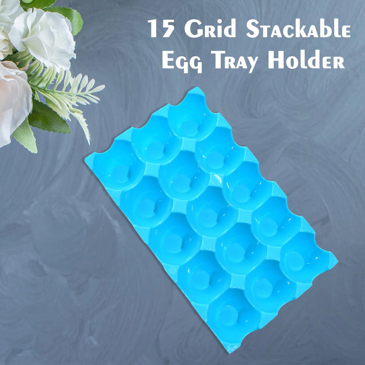 2116 15 Cavity Plastic Egg Tray Egg Trays For Storage With 15 Eggs Holder (4 Pc Set) - Trendex
