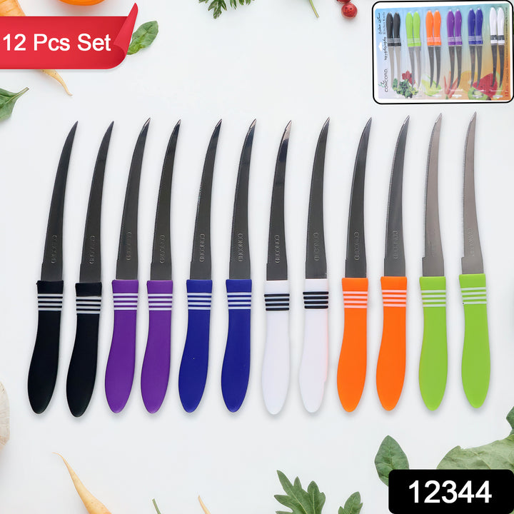 Stainless Steel Multipurpose Serrated Knife Set (12 Pc) - Trendex