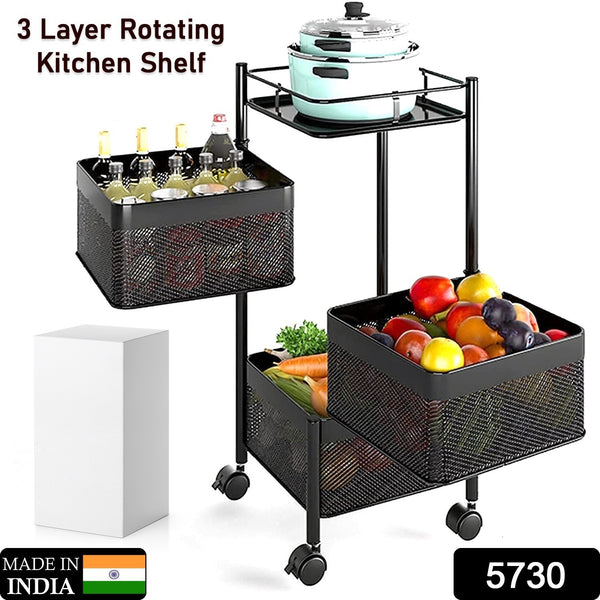 Metal High Qaulity Kitchen Trolley Kitchen Organizer Items And Kitchen Accessories Items For Kitchen Rack Square Design For Fruits  Vegetable Onion Storage Kitchen Trolley With Wheels (4 Layer  3 Layer) - Trendex