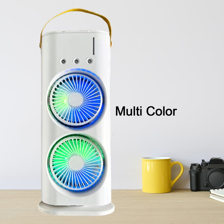 Electric Fan Desktop Double-head Powerful Air Cooler (1 Pc  With Remote) - Trendex