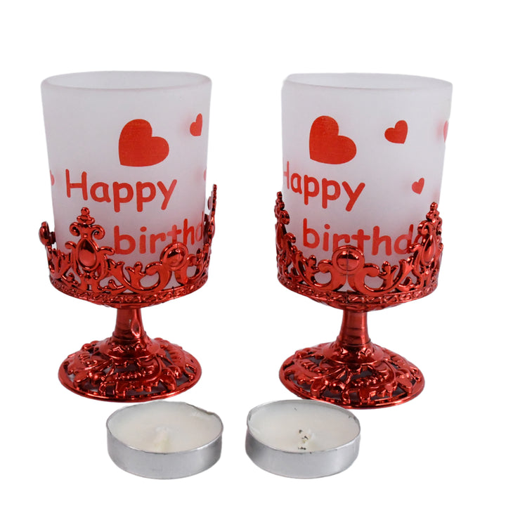 Tealight Holder Stylishly Shaped Candle Diya Stand Plastic Beautiful Design Festival (2 Pc  Mix Design) - Trendex