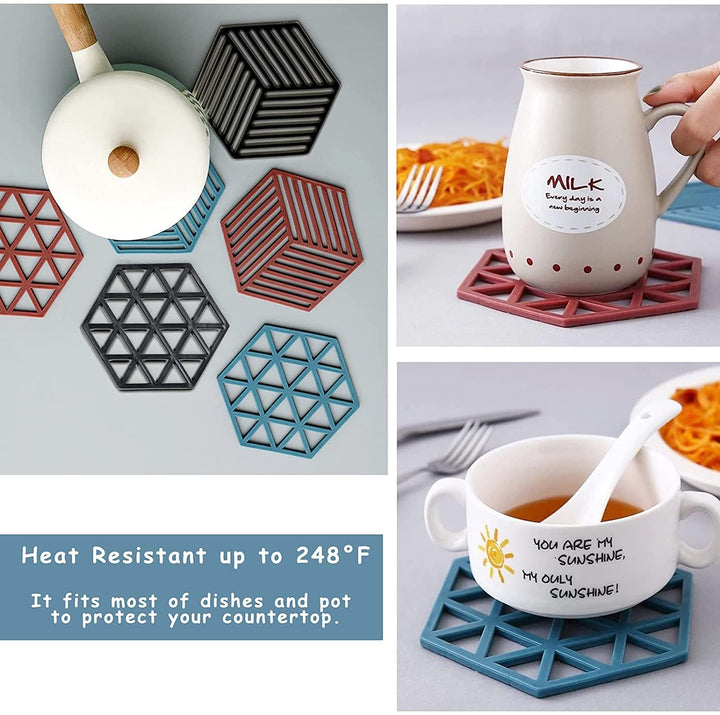 4042 Cup Mat Pvc Tea Coaster Non-slip Placemat High Temperature Insulation Pad Hollow Pot Mat Bowl With Anti-hot - Trendex