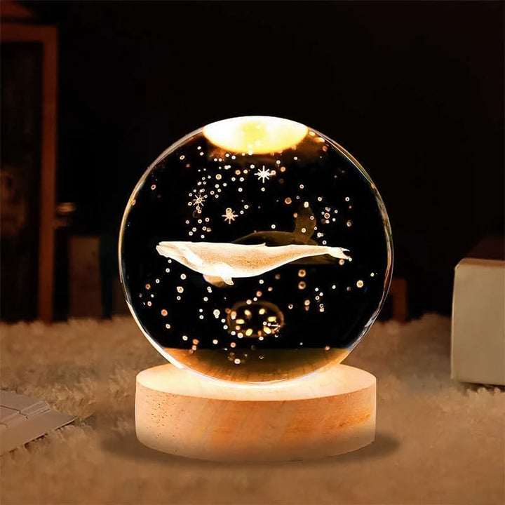 Fish 3d Crystal Ball Lamps With Base (1 Pc) - Trendex